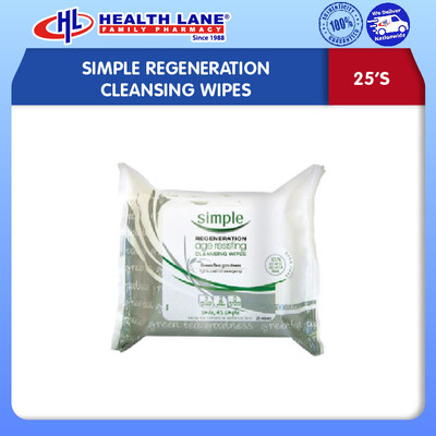 SIMPLE REGENERATION CLEANSING WIPES (25'S)